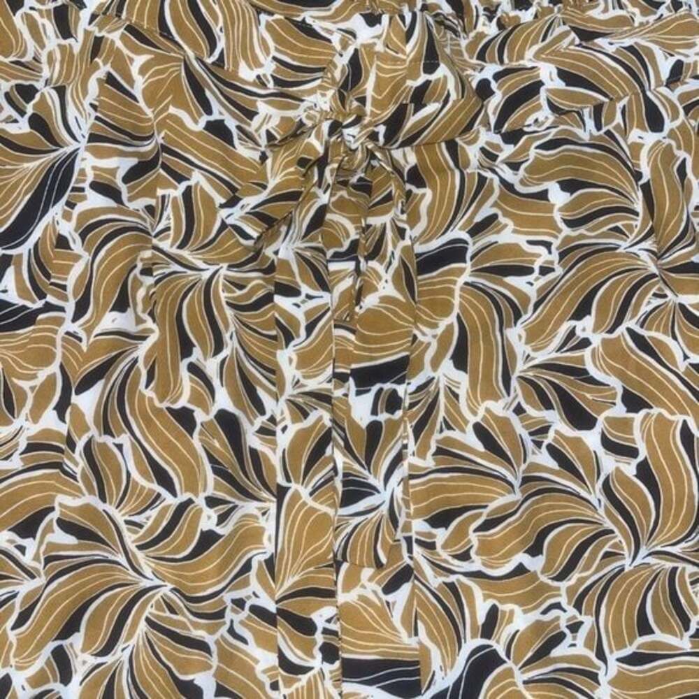 Last One! DR2 High Waist Leaf Print Shorts 2XL Tan and Black - Picture 6 of 8